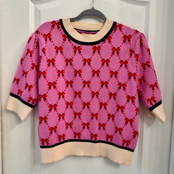 NWT THML Pink and Red Bow Knit Sweater - Picture 2 of 5